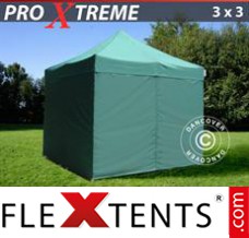 Reklamtält FleXtents Xtreme 3x3m Grön, inkl. 4 sidor